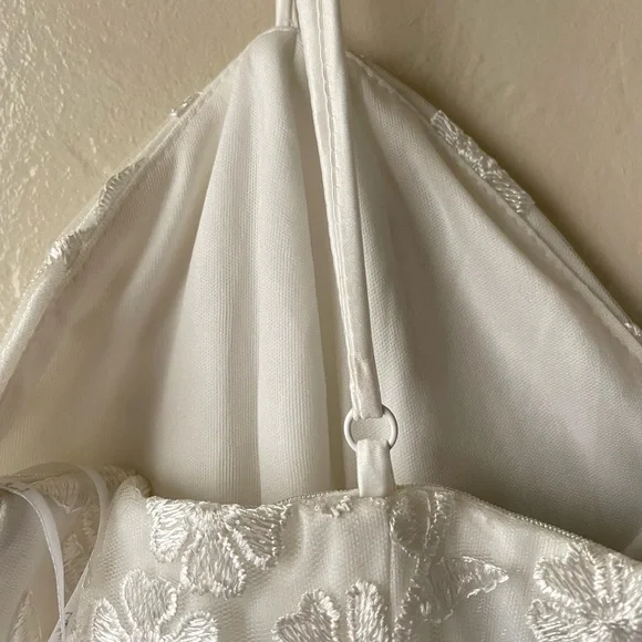 Lulu’s Ivory Floral Embroidered Ruffled Mini Cocktail Dress - Picture 8 of 13